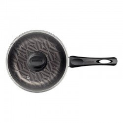 PANELA TRAMONTINA PARIS EM ALUMÍNIO COM REVESTIMENTO INTERNO E EXTERNO EM ANTIADERENTE STARFLON MAX CHUMBO COM TAMPA DE VIDRO 20 CM 2,9 L