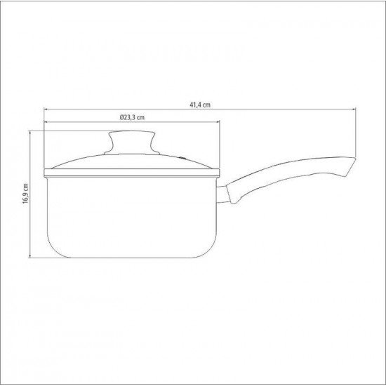 PANELA TRAMONTINA PARIS EM ALUMÍNIO COM REVESTIMENTO INTERNO E EXTERNO EM ANTIADERENTE STARFLON MAX CHUMBO COM TAMPA DE VIDRO 22 CM 3,8 L