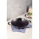 WOK TRAMONTINA PARIS EM ALUMÍNIO COM REVESTIMENTO INTERNO E EXTERNO EM ANTIADERENTE STARFLON MAX CHUMBO COM TAMPA DE VIDRO 36 CM 6,0 L
