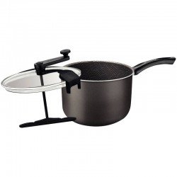 PIPOQUEIRA TRAMONTINA PARIS EM ALUMÍNIO COM REVESTIMENTO INTERNO E EXTERNO EM ANTIADERENTE STARFLON MAX CHUMBO 22 CM 4,8 L