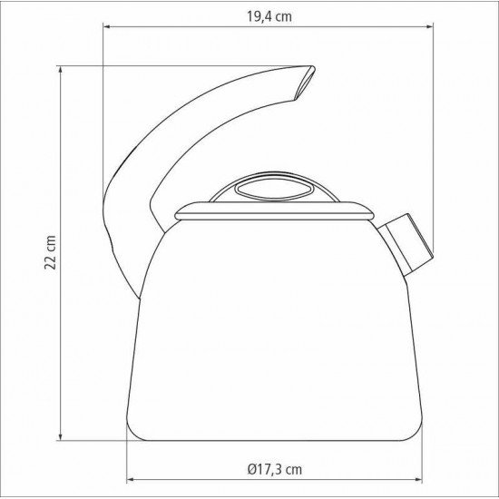 CHALEIRA TRAMONTINA EM ALUMÍNIO COM REVESTIMENTO INTERNO E EXTERNO STARFLON MAX GRAFITE 2,2 L