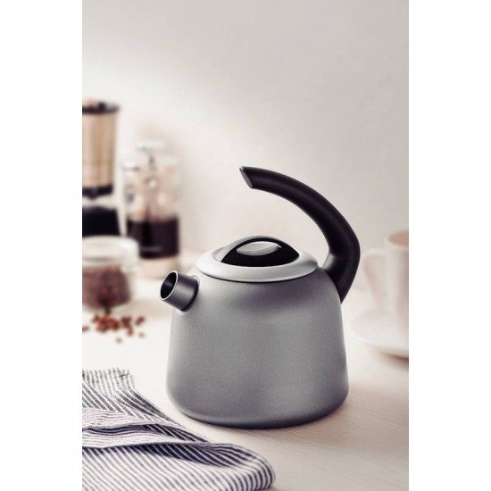 CHALEIRA TRAMONTINA EM ALUMÍNIO COM REVESTIMENTO INTERNO E EXTERNO STARFLON MAX GRAFITE 2,2 L