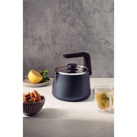 CHALEIRA TRAMONTINA EM ALUMÍNIO COM REVESTIMENTO INTERNO E EXTERNO ANTIADERENTE STARFLON MAX AZUL MARINHO 2,3 L