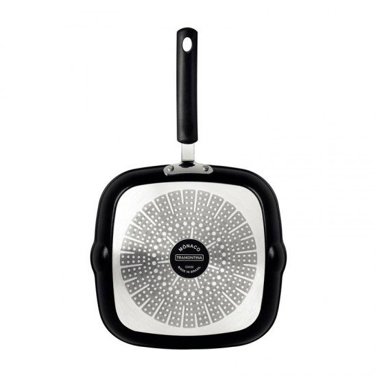 BISTEQUEIRA TRAMONTINA MÔNACO INDUCTION EM ALUMÍNIO COM REVESTIMENTO INTERNO E EXTERNO ANTIADERENTE STARFLON PREMIUM PRETO 24 CM 1,5 L