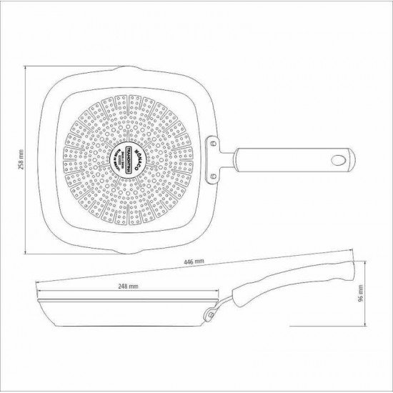 BISTEQUEIRA TRAMONTINA MÔNACO INDUCTION EM ALUMÍNIO COM REVESTIMENTO INTERNO ANTIADERENTE STARFLON PREMIUM E EXTERNO SILICONADO VERMELHO 24 CM 1,5 L