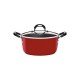 CAÇAROLA TRAMONTINA MÔNACO INDUCTION EM ALUMÍNIO COM REVESTIMENTO INTERNO ANTIADERENTE STARFLON PREMIUM E EXTERNO SILICONADO VERMELHO 20 CM 2,6 L