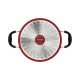 CAÇAROLA TRAMONTINA MÔNACO INDUCTION EM ALUMÍNIO COM REVESTIMENTO INTERNO ANTIADERENTE STARFLON PREMIUM E EXTERNO SILICONADO VERMELHO 28 CM 6,4 L
