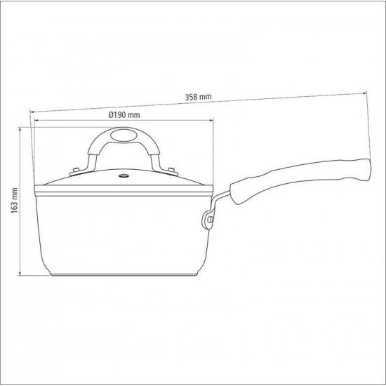 PANELA TRAMONTINA MÔNACO INDUCTION EM ALUMÍNIO COM REVESTIMENTO INTERNO E EXTERNO ANTIADERENTE STARFLON PREMIUM PRETO COM TAMPA DE VIDRO 18 CM 2 L