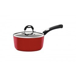 PANELA TRAMONTINA MÔNACO INDUCTION EM ALUMÍNIO COM REVESTIMENTO INTERNO ANTIADERENTE STARFLON PREMIUM E EXTERNO SILICONADO VERMELHO 18 CM 2 L