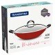 WOK TRAMONTINA MÔNACO INDUCTION EM ALUMÍNIO COM REVESTIMENTO INTERNO ANTIADERENTE STARFLON PREMIUM E  EXTERNO SILICONADO VERMELHO 32 CM 4,5 L