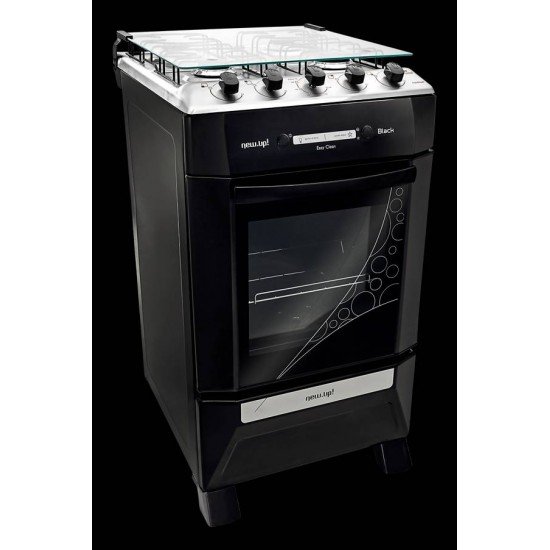 FOGAO DE PISO 4 BOCAS NEW UP BLACK BIVOLT
