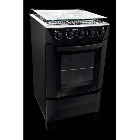 FOGAO 4 BOCAS NEW UP FIRE PRETO BIVOLT