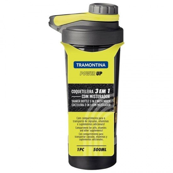 COQUETELEIRA TRAMONTINA POWER UP 3 EM 1 COM CORPO EM COPOLIÉSTER E MISTURADOR DE AÇO INOX