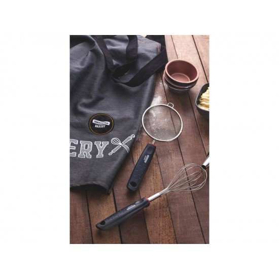 BATEDOR MANUAL BAKERY CINZA- BATEDOR DE ACO INOX E CABO DE POLIPROPILENO TRAMONTINA