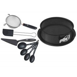 KIT PARA BOLO 8 PEÇAS BAKERY CINZA SORTIDOS DE UTENSILIOS PARA USO DOMESTICO TRAMONTINA