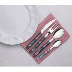 FAQUEIRO BLISS COM LAMINAS EM ACO INOX E CABOS EM POLIPROPILENO PRETO 16 PECAS TRAMONTINA