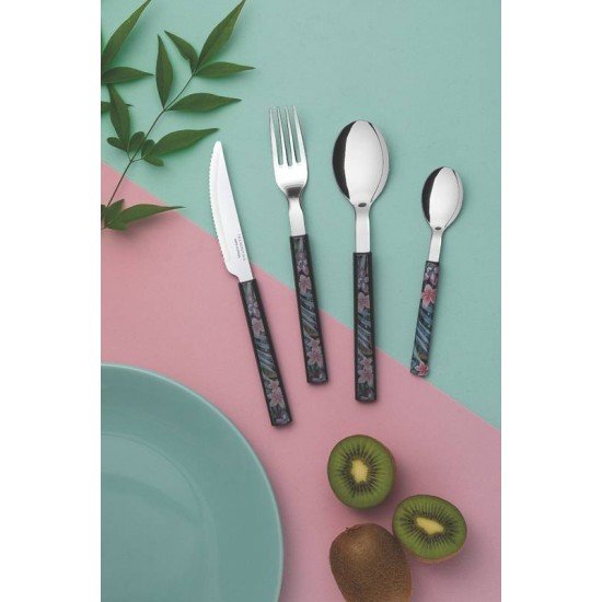 FAQUEIRO BLISS COM LAMINAS EM ACO INOX E CABOS EM POLIPROPILENO PRETO 16 PECAS TRAMONTINA