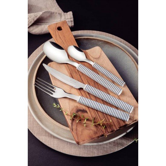 DISPLAY 180 PEÇAS TALHER BLISS COM LÂMINA EM AÇO INOX E CABO DE POLIPRILENO BRANCO TRAMONTINA