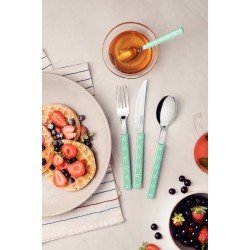 FAQUEIRO TRAMONTINA BLISS COM LÂMINAS EM AÇO INOX E CABOS DE POLIPROPILENO MENTA 16 PEÇAS