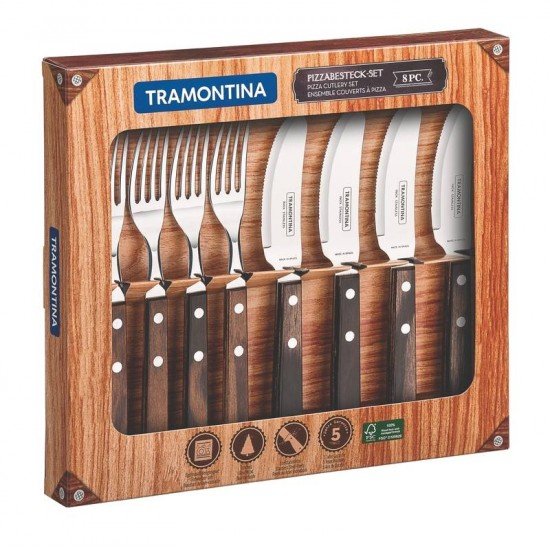 JOGO DE TALHERES PARA PIZZA 8 PECAS TRAMONTINA