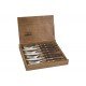 JOGO DE TALHERES CHURRASCO AÇO INOX COM CABO CASTANHO POLYWOOD ESTOJO DE MADEIRA 8 PEÇAS TRAMONTINA