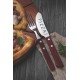 CONJUNTO DE FACAS PARA PIZZA EM ACO INOX CABO VERMELHO POLYWOOD ESTOJO DE MADEIRA 4 PECAS TRAMONTINA