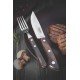JOGO DE TALHERES CHURRASCO AÇO INOX CABO CASTANHO POLYWOOD ESTOJO DE MADEIRA 4 PEÇAS TRAMONTINA