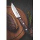 CONJUNTO DE FACAS PARA CHURRASCO BUENO EM AÇO INOX COM CABO CASTANHO POLYWOOD COM ESTOJO DE MADEIRA