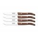 CONJUNTO DE FACAS CHURRASCO PAISANO AÇO INOX COM CABO CASTANHO POLYWOOD ESTOJO DE MADEIRA TRAMONTINA