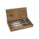 CONJUNTO DE FACAS CHURRASCO RIO GRANDE AÇO INOX CABO CASTANHO POLYWOOD  ESTOJO DE MADEIRA TRAMONTINA