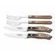 JOGO DE TALHERES CHURRASCO AÇO INOX CABO CASTANHO POLYWOOD COM ESTOJO DE MADEIRA 4 PEÇAS TRAMONTINA