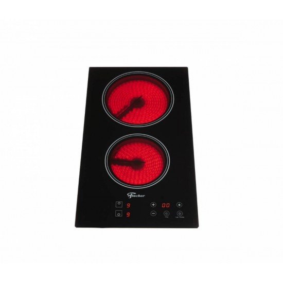 FOGAO COOKTOP FISCHER 2Q ELETRICO MESA VITROCERAMICA TOUCH