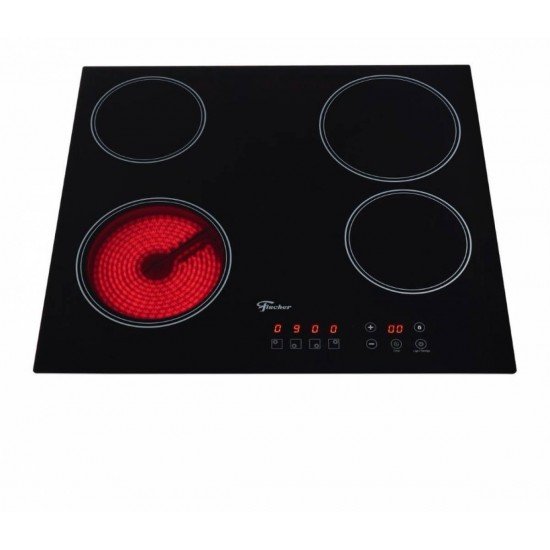 FOGÃO COOKTOP FISCHER 4Q ELÉTRICO MESA VITROCERÂMICA TOUCH PRETO 220V