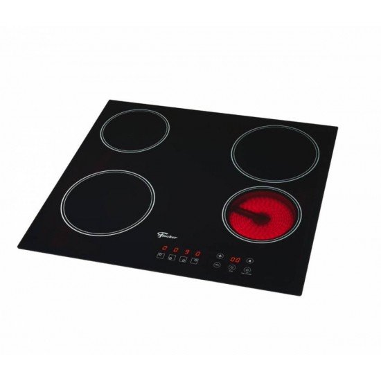 FOGÃO COOKTOP FISCHER 4Q ELÉTRICO MESA VITROCERÂMICA TOUCH PRETO 220V