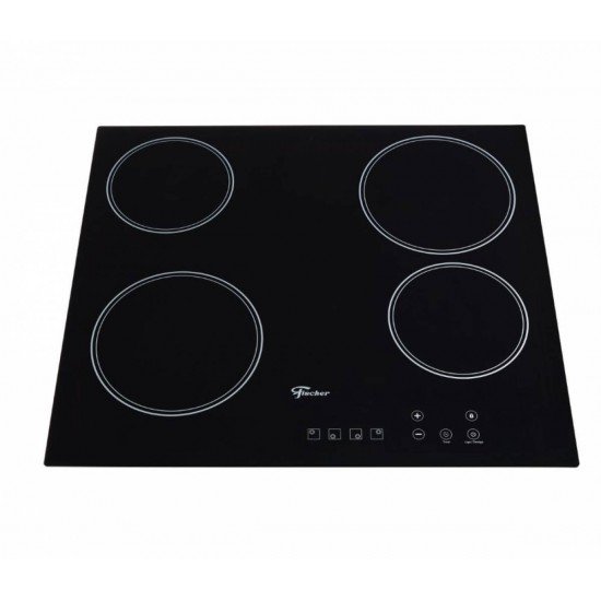 FOGÃO COOKTOP FISCHER 4Q ELÉTRICO MESA VITROCERÂMICA TOUCH PRETO 220V