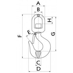 GANCHO GIRATORIO COM TRAVA - 3,00 TON TRAMONTINA