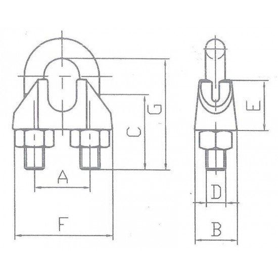 GRAMPO PARA CABO DE ACO - PESADO 1 8 TRAMONTINA