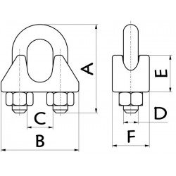 GRAMPO PARA CABO DE ACO - LEVE 5 8 TRAMONTINA