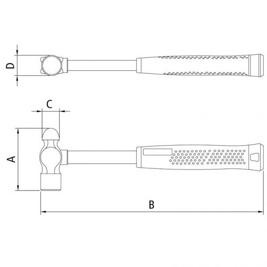 MARTELO DE BOLA CABO TUBULAR 500 G TRAMONTINA