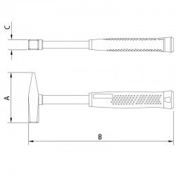 MARTELO DE PENA CABO TUBULAR 500 G TRAMONTINA