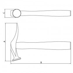 MARTELO SAPATEIRO COM CABO DE MADEIRA 350 G JATEADO TRAMONTINA
