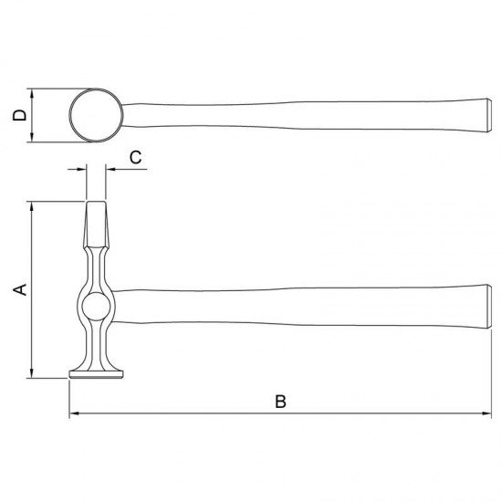 MARTELO CHAPEADOR PENA RETA 350 G TRAMONTINA