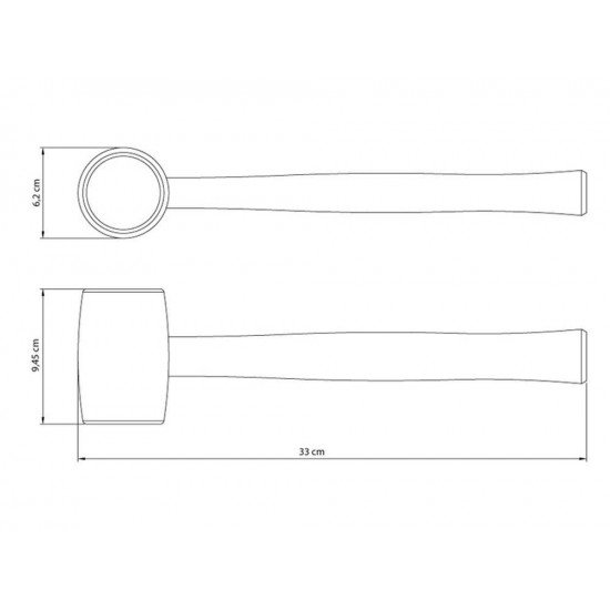 MARTELO BORRACHA BRANCA 450 G MODELO AMERICANO CABO EM MADEIRA ENVERNIZADO TRAMONTINA