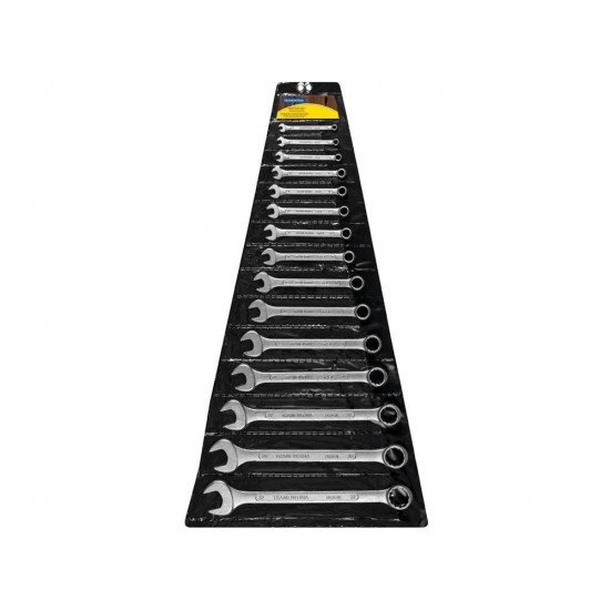 JOGO DE CHAVES COMBINADAS PESCOCO CURTO 15 PECAS CORPO ACO ESPECIAL ACABAMENTO CROMADO TRAMONTINA