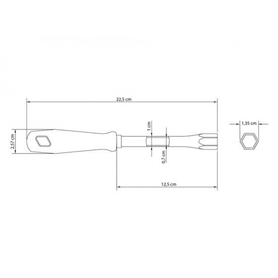 CHAVE CANHAO 9 MM HASTE TUBULAR EM ACO ESPECIAL CROMADA EMPUNHADURA EM PP INJETADA TRAMONTINA