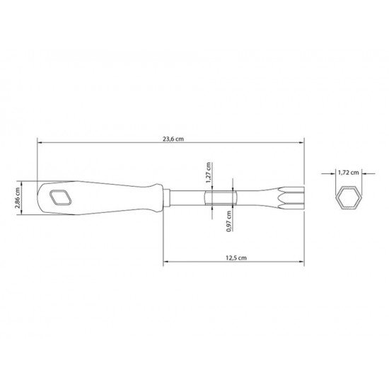 CHAVE CANHAO 12MM HASTE TUBULAR EM ACO ESPECIAL CROMADA EMPUNHADURA EM PP INJETADA TRAMONTINA