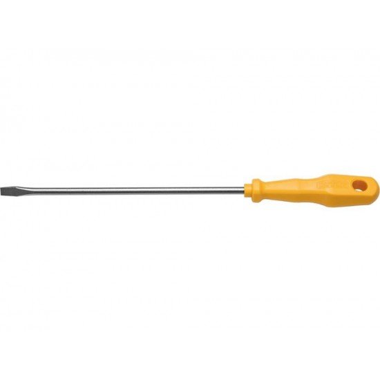 CHAVE DE FENDA PONTA CHATA 1 4X8 HASTE EM ACO ESPECIAL CABO INJETADO EM PP COR AMARELO TRAMONTINA