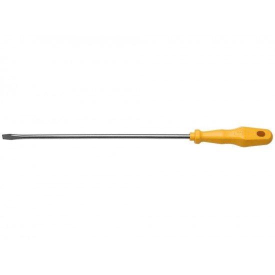 CHAVE DE FENDA PONTA CHATA 1 4X10 HASTE EM ACO ESPECIAL CABO INJETADO EM PP COR AMARELO TRAMONTINA