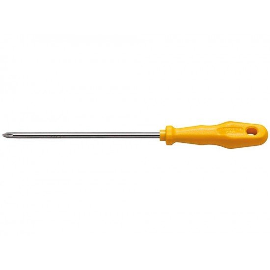 CHAVE DE FENDA PONTA CRUZADA 1 8X4 HASTE EM ACO ESPECIAL CABO INJETADO EM PP AMARELO TRAMONTINA
