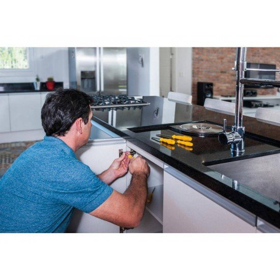 JOGO CHAVES DE FENDA 13 PECAS COM 6 CHAVES PONTA CHATA+6 PONTA CRUZADA+1 CLIP+SUPORTE TRAMONTINA